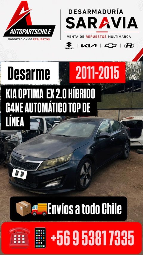 KIA Optima EX 2.0 Híbrido G4NE en desarme