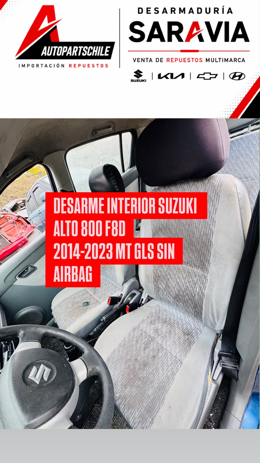 Suzuki Alto 800 F8D azul detalle en desarme