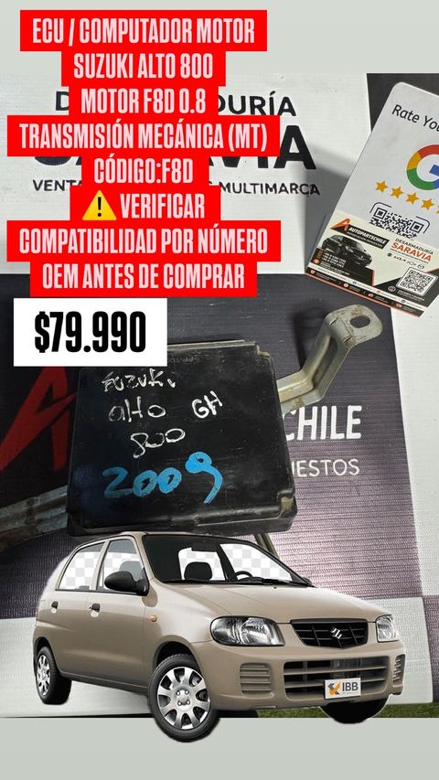 Computador de motor (ECU) F8D - OEM no visible en la unidad Suzuki Alto 800 0.8 F8D 2014-2023