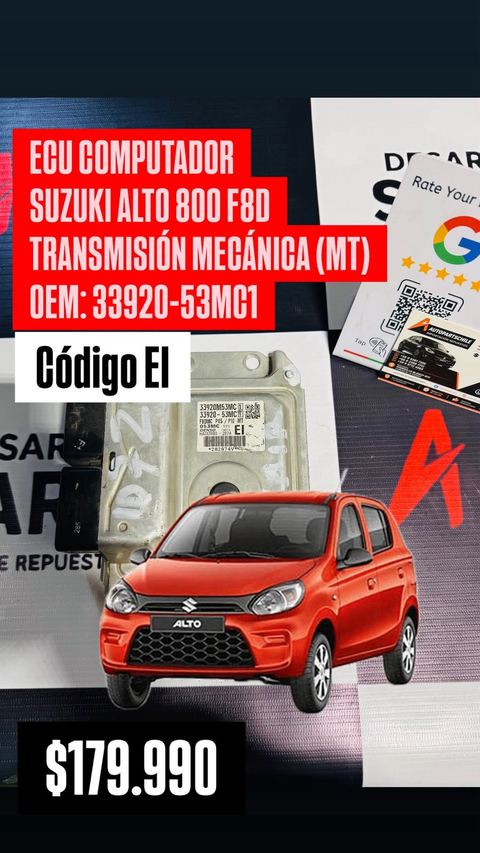 Computador de motor (ECU) F8D - código EI Suzuki Alto 800 0.8 F8D 2014-2023