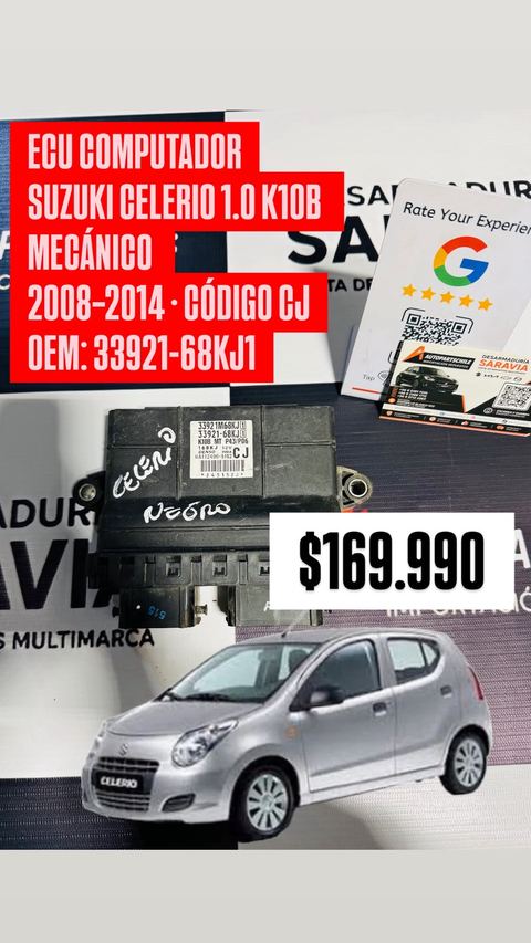 Computador de motor (ECU) K10B - código CJ Suzuki Celerio 1.0 K10B 2015-2023