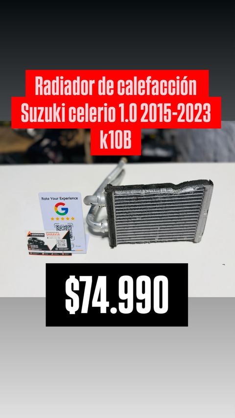 Radiador de calefacción Suzuki Celerio 1.0 K10B 2015-2023