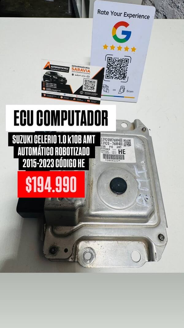 Computador de motor (ECU) K10B automático robotizado (AMT) - código HE — Suzuki Celerio 1.0 K10B AMT 2015-2023