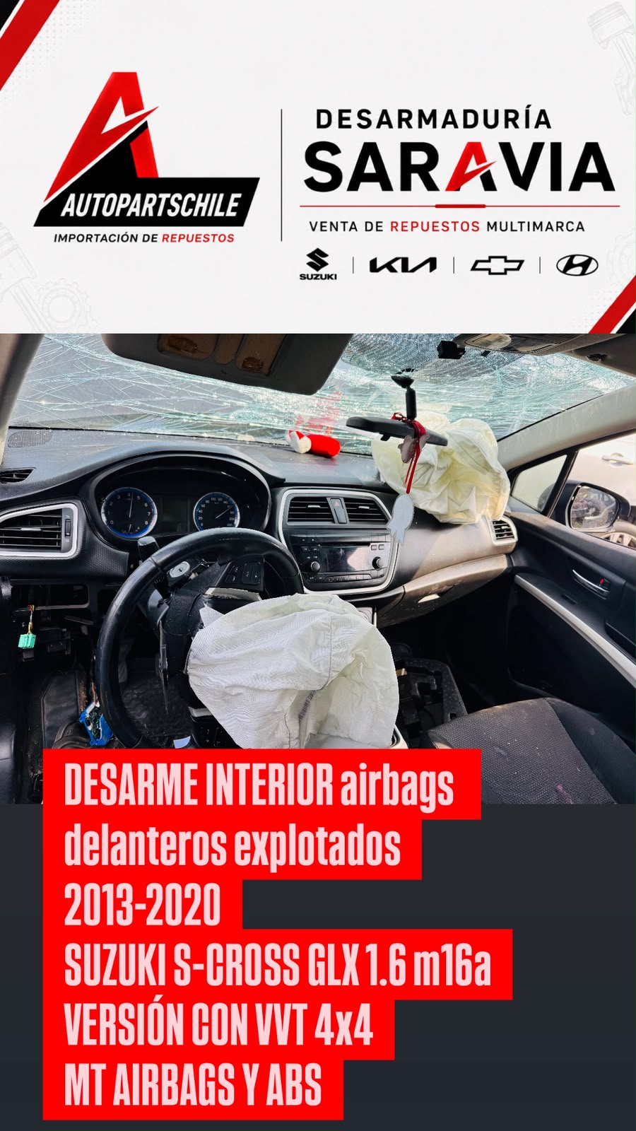 Suzuki S-Cross GLX 1.6 detalle en desarme