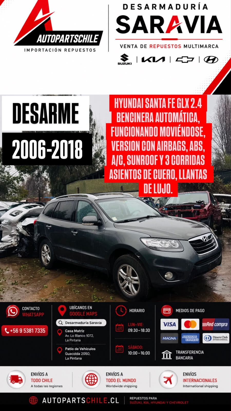 Hyundai Santa Fe GLX 2.4 en desarme