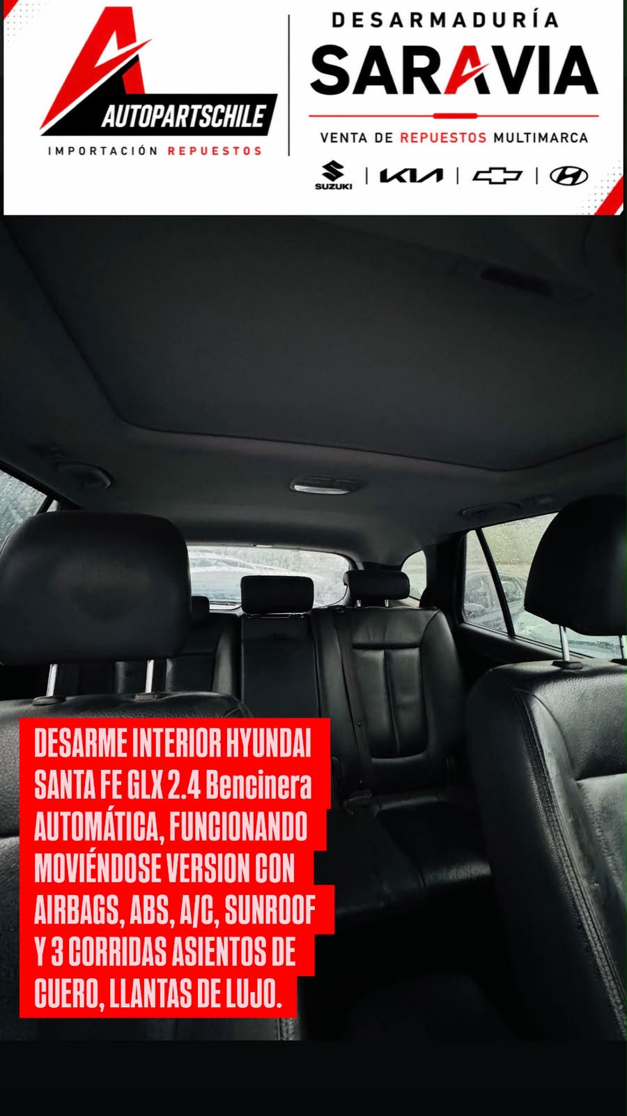 Hyundai Santa Fe GLX 2.4 motor en desarme
