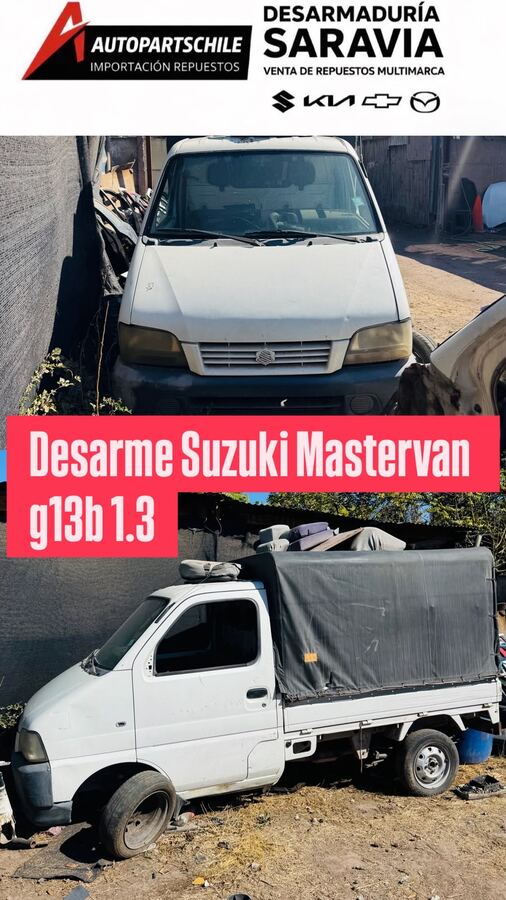 Furgón Suzuki Mastervan motor G13B 1.3 unidad 2 en desarme