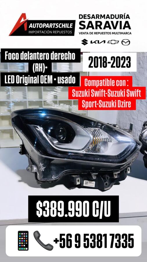 Foco delantero derecho LED OEM Suzuki Dzire
