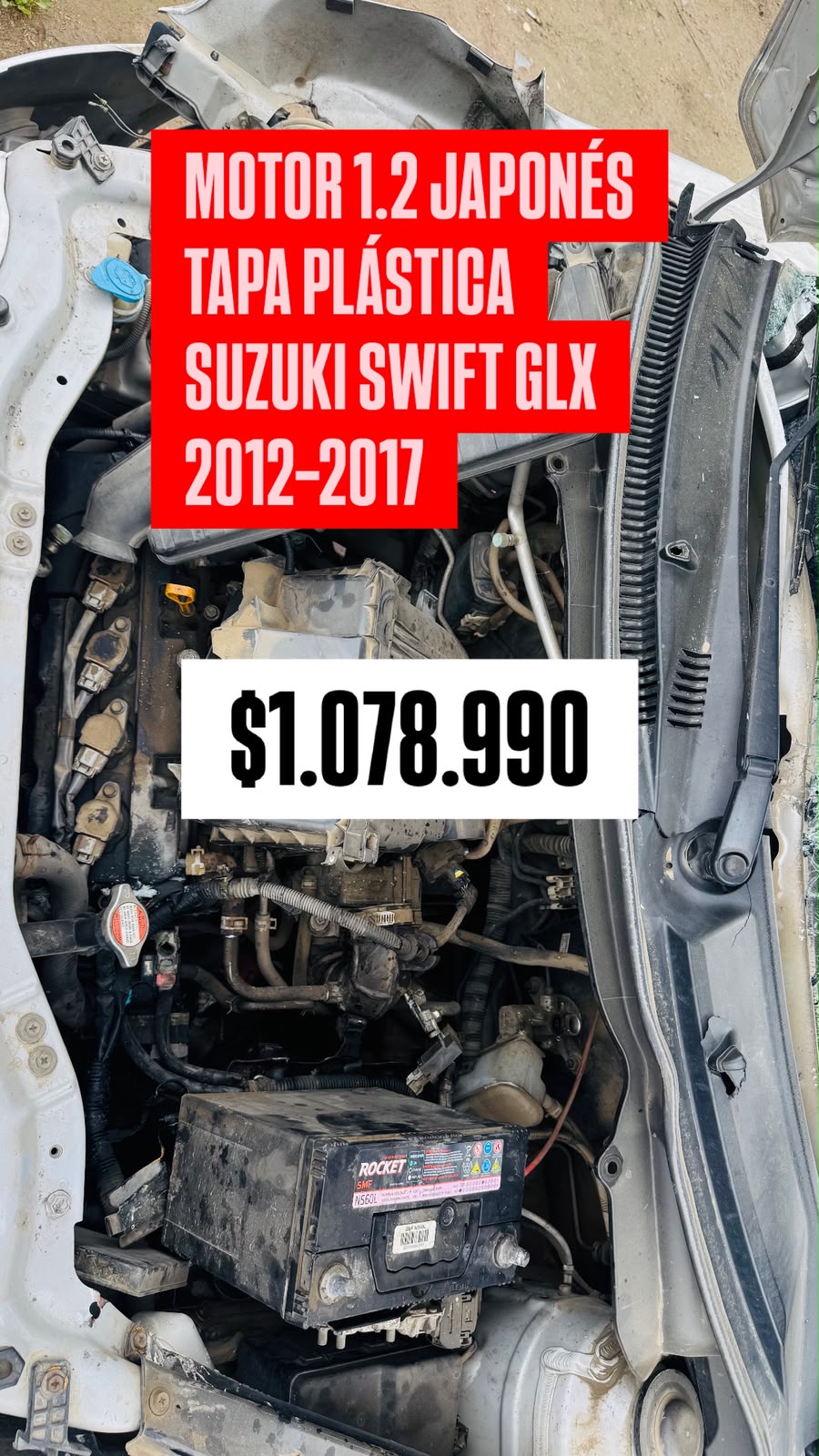Motor completo 1.2 japonés tapa plástica Suzuki Swift GLX 2012-2017